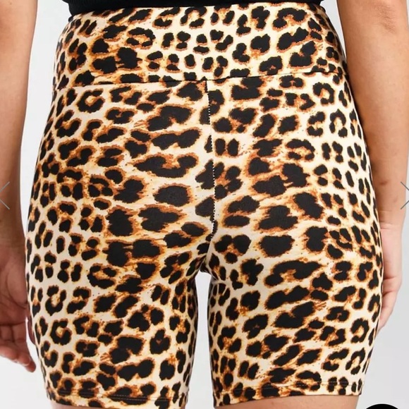 JUNIORS CHEETAH PRINT COTTON BIKER SHORTS - Picture 3 of 6